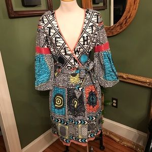 Size 2 🩵NEW Couture Matthew Williamson Abstract Bubble Sleeve Designer Dress